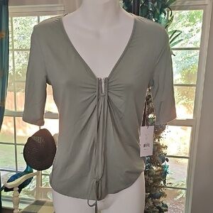Bailey/44 Olive Green Ruched Top Medium